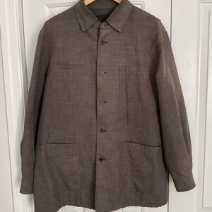 SLATES Men's Brown Button-Front Jacket M